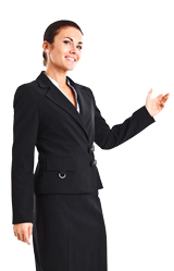 newsletterWomen Female agent gesturing with hand